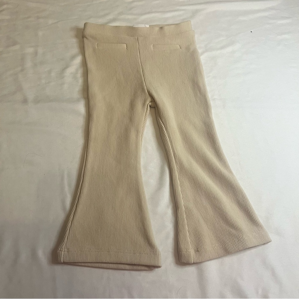 Zara Kids Beige Ribbed Flare‎ Pants 12/18 months